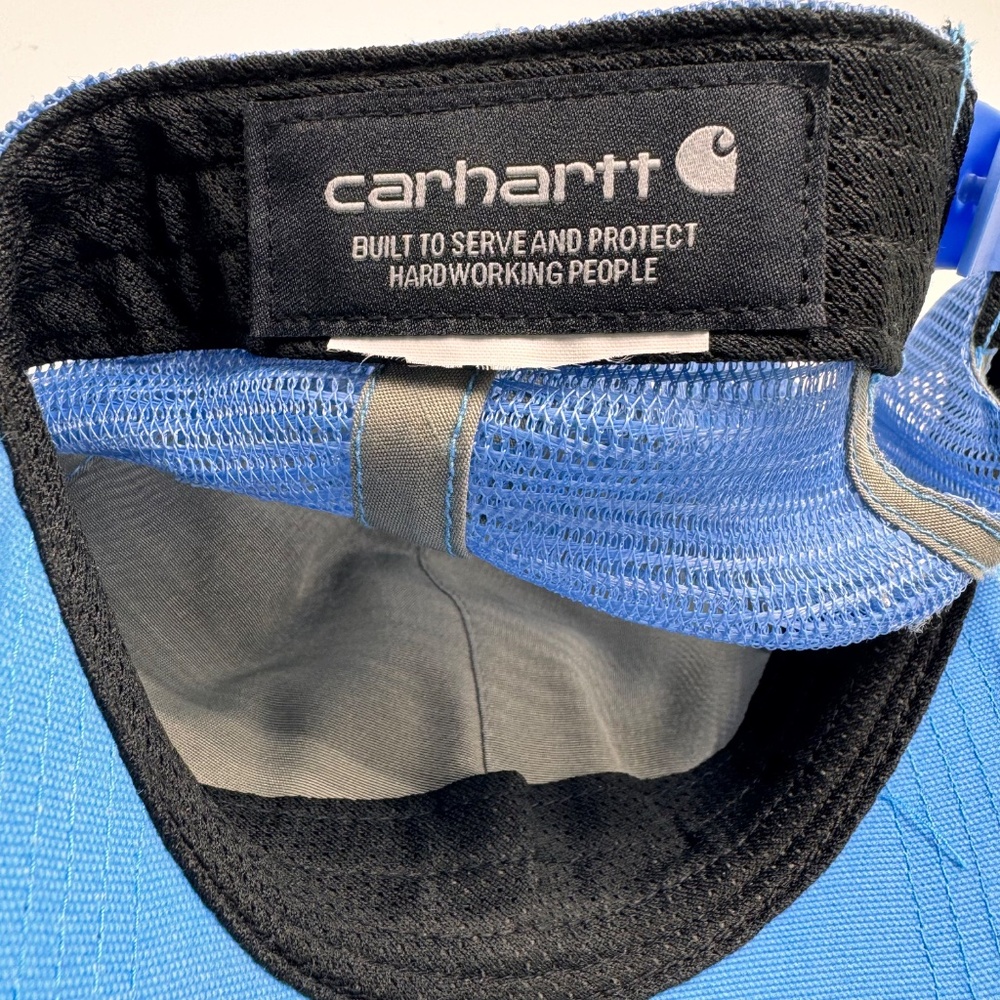 Carhartt Blue Canvas Meshback Adjustable Snapback Trucker Cap Hat AH0286 - Picture 5 of 9